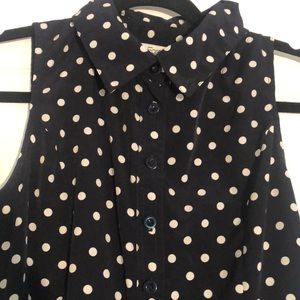 Forever 21 navy blue & white polka dot dress